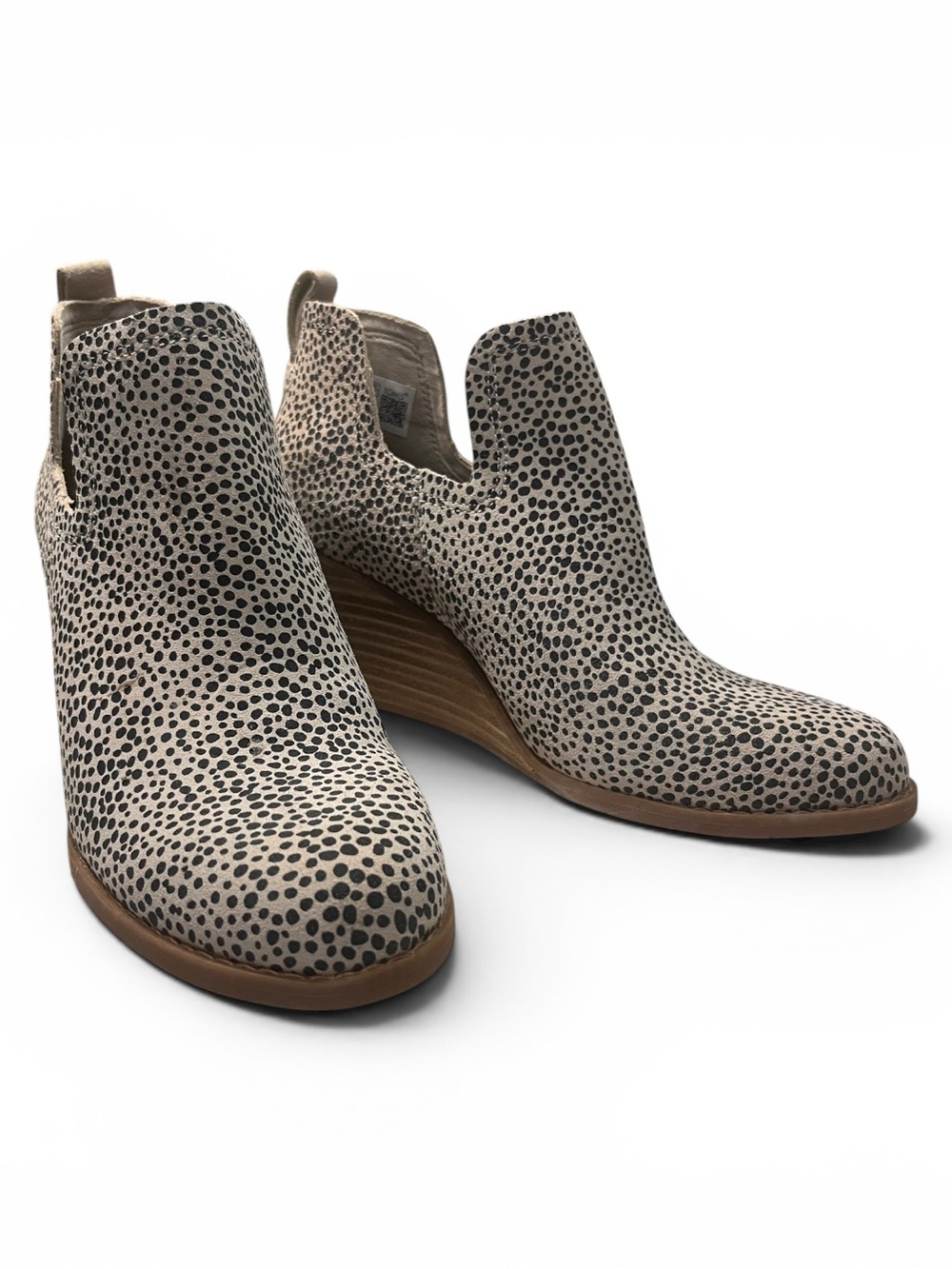 Toms Leopard-Print Wedge Ankle Booties in Beige and Black (6) see description